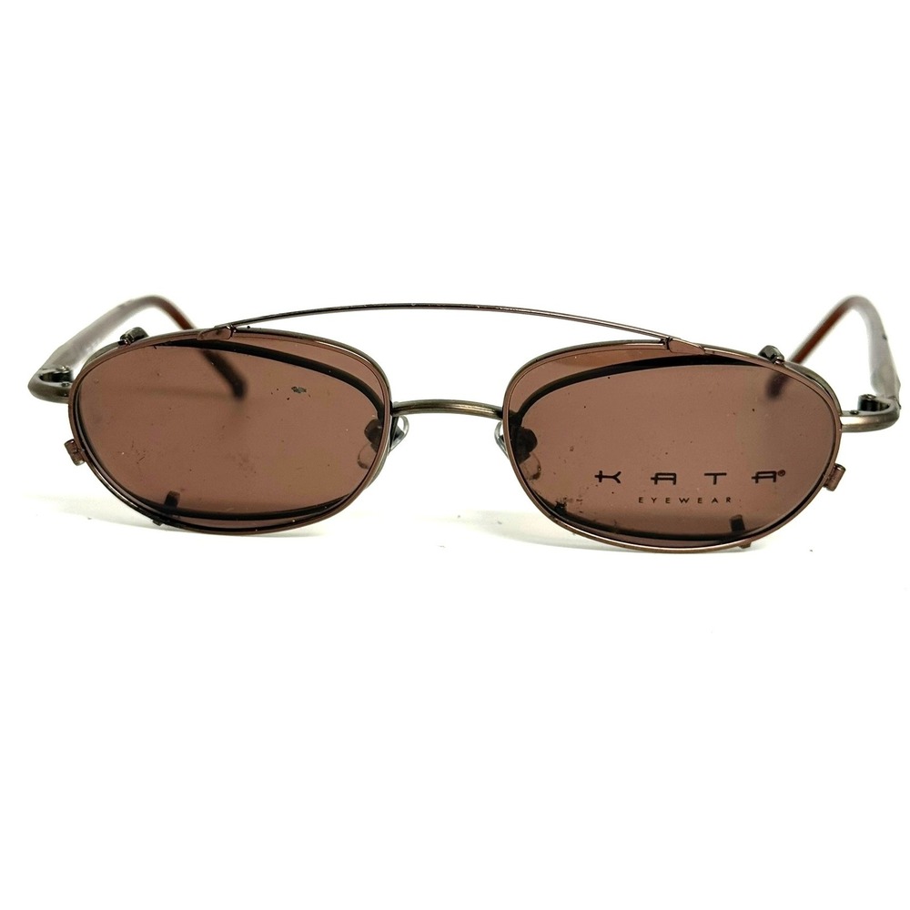 Kata Eyewear Duo Che 135 Oval Glasses with Clip On Sunglasses Made in Japan